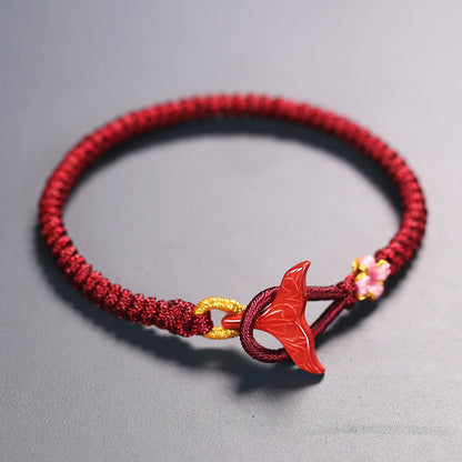 Dolphin tail string bracelet couple