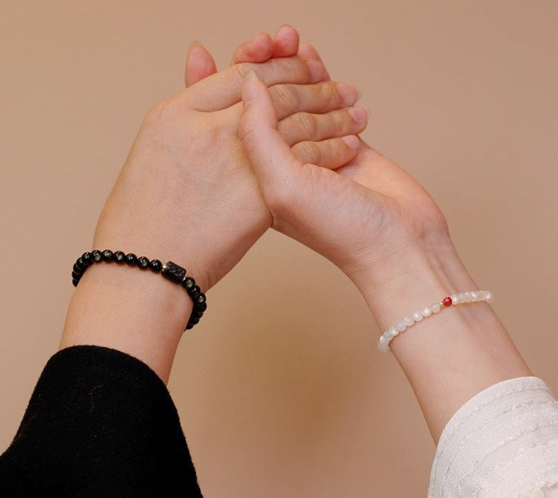 Celestial Love - Natural Moonstone and Labradorite Couple Bracelet
