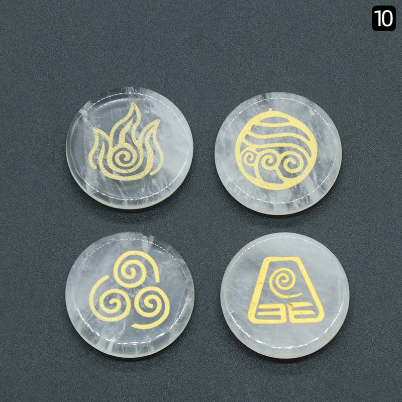Ancient Greek Four Elements Symbol Crystal stone Set