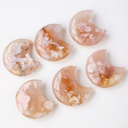 Healing Pocket Stone-Crystal Cherry Blossom Agate Moonstone