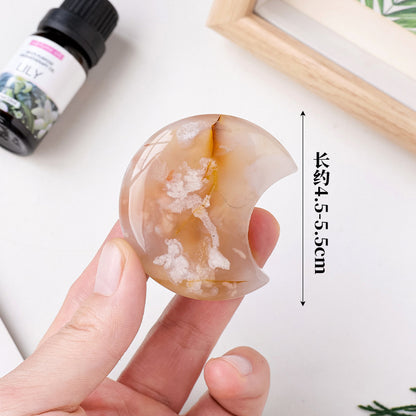 Healing Pocket Stone-Crystal Cherry Blossom Agate Moonstone