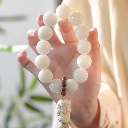 White Jade Bodhi  Meditation Pray Beads