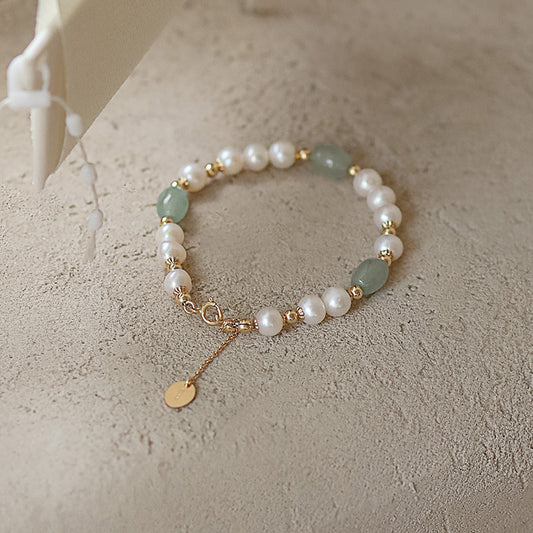 Serene Harmony - Jade and Freshwater Pearl Bracelet