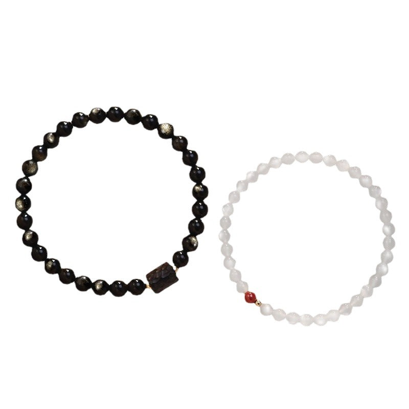 Celestial Love - Natural Moonstone and Labradorite Couple Bracelet